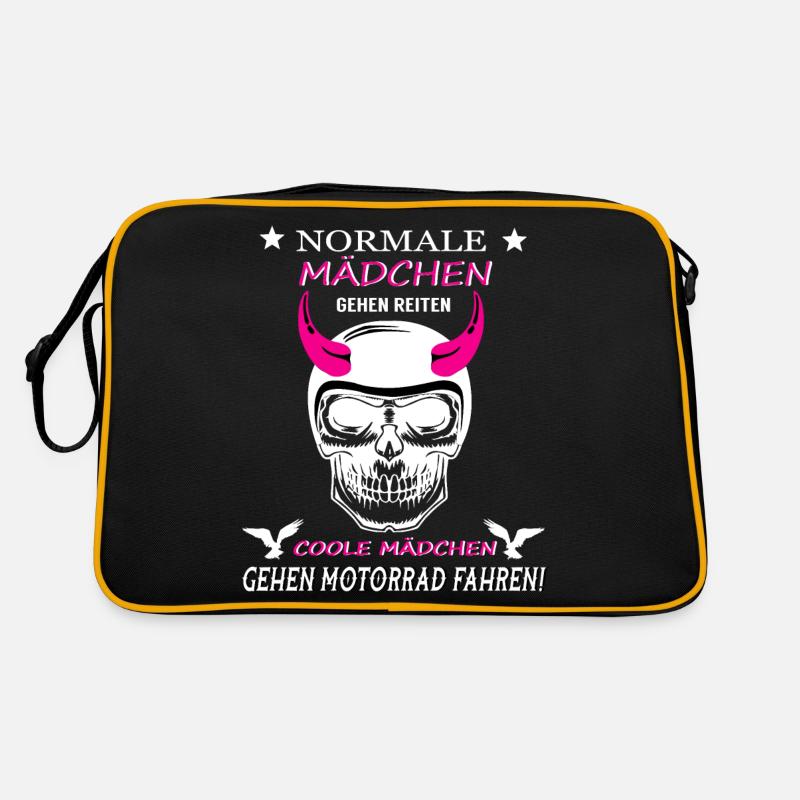 Normale Mädchen vs Coole Mädchen Fahren Motorrad Retro Tasche