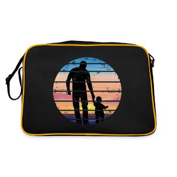 Super Vater - Retro Tasche - Schwarz/Gold - Hinten