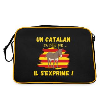 Catalan - Il s'exprime humour homme ou femme - Sac Retro - noir/or - Dos