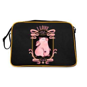 Pig, funny pig, lucky pig - Retro Bag - black/gold - Back
