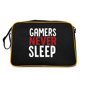 Les joueurs ne dorment jamais - Sac Retro - noir/or - Dos
