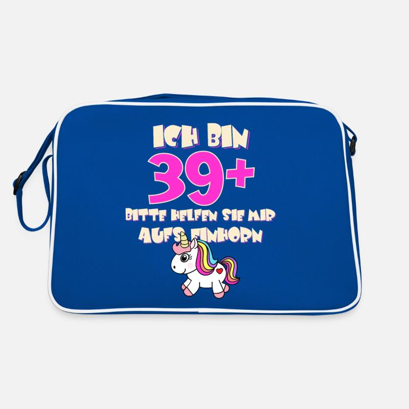 ich bin 39+ bitte helfen sie mir aufs Einhorn Retro Tasche