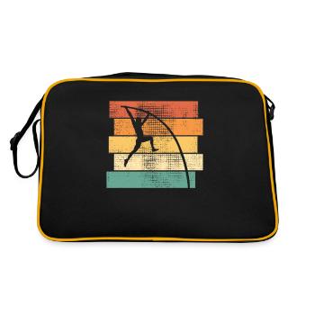 Stabhochsprung Leichtathletik Retro - Retro Tasche - Schwarz/Gold - Hinten