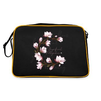 Magnolien cercle image avec inscription - Sac Retro - noir/or - Dos