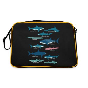Biologie marine d’espèces de requins - Sac Retro - noir/or - Dos
