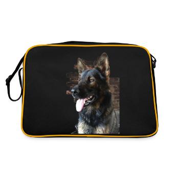 Allemand berger allemand Photo de profil - Sac Retro - noir/or - Dos