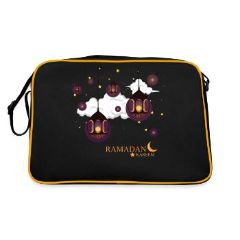 Ramadan Kareem Bayram Mubarak - Retro Tasche - Schwarz/Gold - Hinten