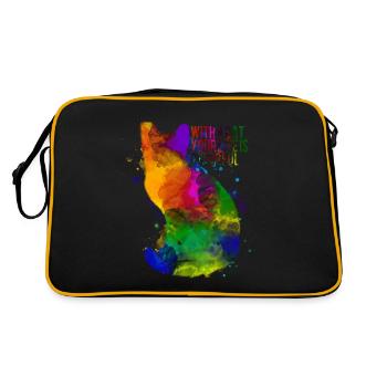 Colorful cat - Retro Bag - black/gold - Back