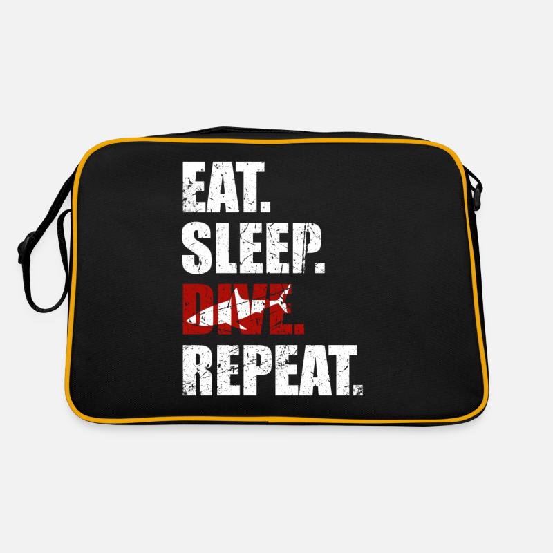 Eat sleep dive repeat Taucher tauchen Retro Tasche
