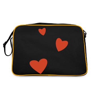 Herz - Retro Tasche - Schwarz/Gold - Hinten