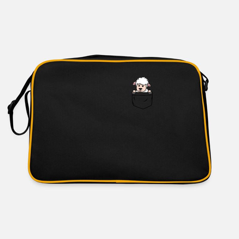 Schaf in der Tasche - Retro Tasche - Schwarz/Gold