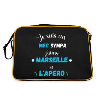 T.Shirt mec sympa j'aime Marseille et l'apéro - Sac Retro - noir/or - Dos