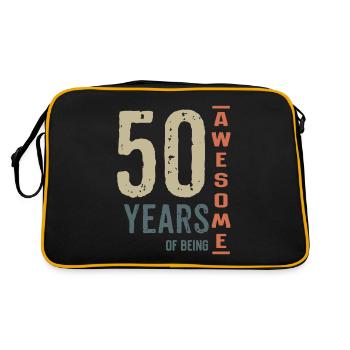50 YEARS OF BEING AWESOME - Retro Bag - black/gold - Back