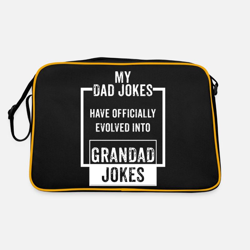 MY DAD JOKES HAVE OFFICALLY EVOLVED INTO GRANDAD J - Retro Bag - black/gold