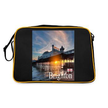 Brighton, Angleterre - Sac Retro - noir/or - Dos