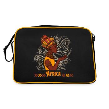 African woman with turban - Africa - Retro Bag - black/gold - Back