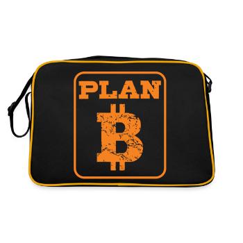 Bitcoin ist unser Plan B - Retro Tasche - Schwarz/Gold - Hinten