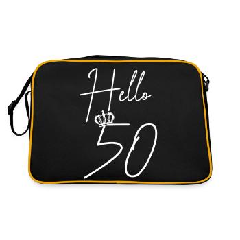 Hello 50. 50 years birthday gift - Retro Bag - black/gold - Back