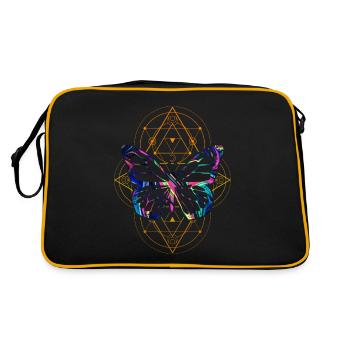 Butterfly Sacred Geometry by The Manzanita's - Retro Bag - black/gold - Back