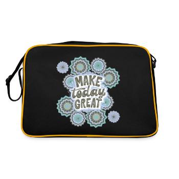 Saying, Positive Saying, Motivational Saying - Retro Bag - black/gold - Back