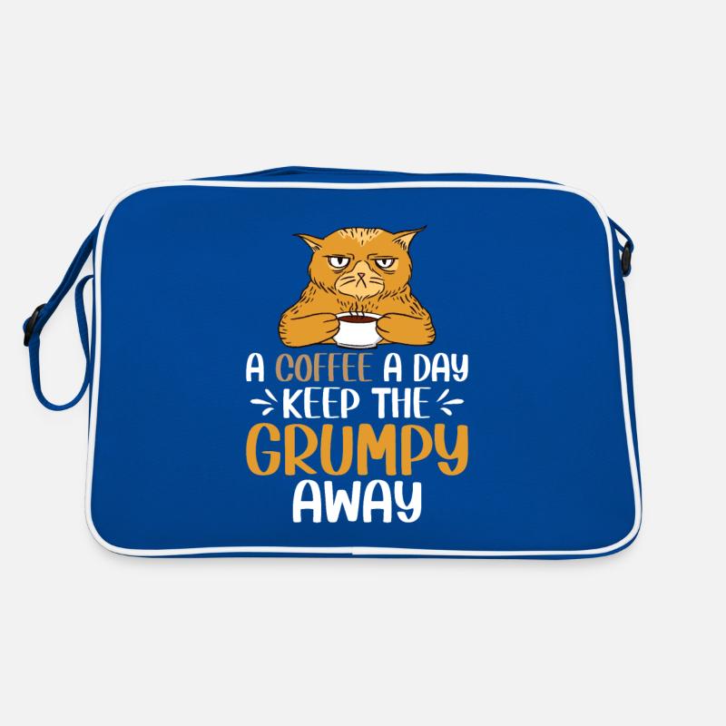 Kaffee Kaffeebohne Grumpy Katze Büro Montag Retro Tasche