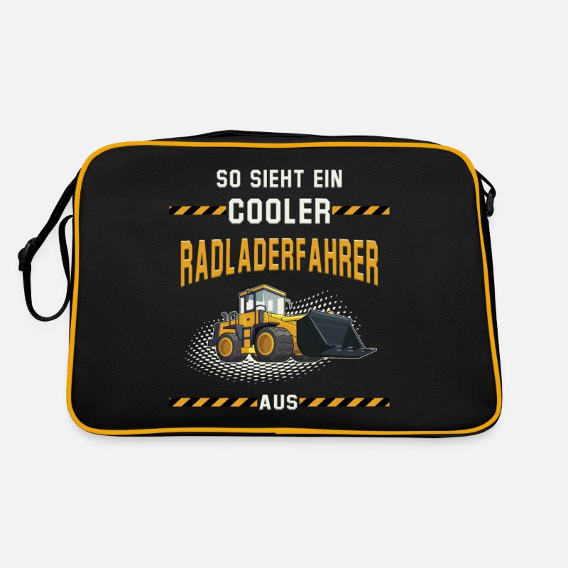 Radladerfahrer, Radlader, Baumaschine Retro Tasche