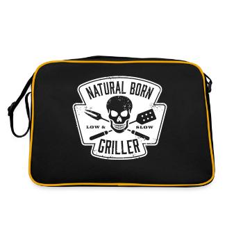 Natural Born Griller - Grilling BBQ Steak Barbecue - Retro Bag - black/gold - Back