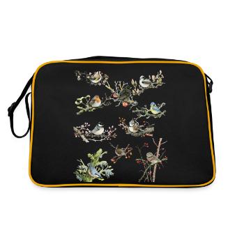 Garden birds blackbird fence king spatzStieglitz - Retro Bag - black/gold - Back