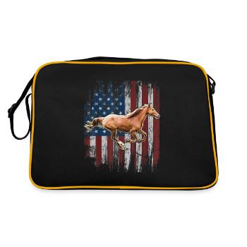 ÉTATS-UNIS Drapeau - Sac Retro - noir/or - Dos