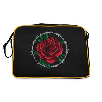Rose In Barbed Wire - Retro Bag - black/gold - Back