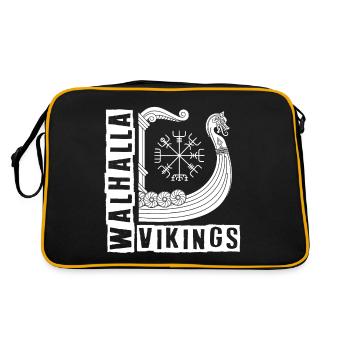 Walhalla Wikinger - Retro Tasche - Schwarz/Gold - Hinten