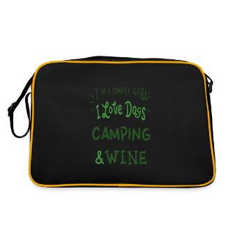 I am a simple woman I love dogs camping and wine - Retro Bag - black/gold - Back
