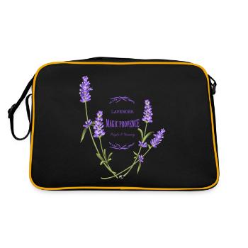 Lavande fleurs image avec inscription - Sac Retro - noir/or - Dos