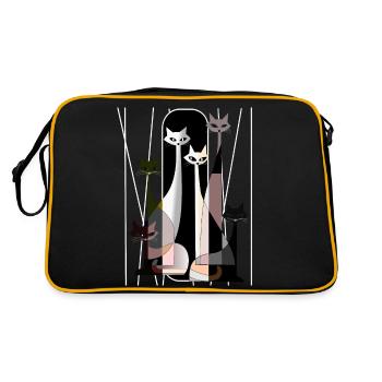 Cats Cat Kitten Cat Cat Abstract - Retro Bag - black/gold - Back