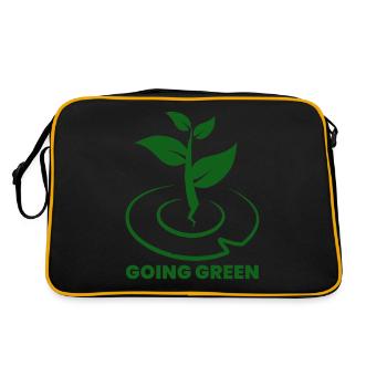 Going Green - nature environment ecology - Retro Bag - black/gold - Back