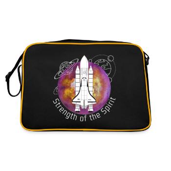 Espace, navette spatiale, planètes - Sac Retro - noir/or - Dos