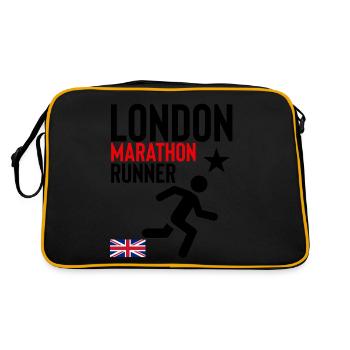 London Marathon Runner - Retro Tasche - Schwarz/Gold - Hinten