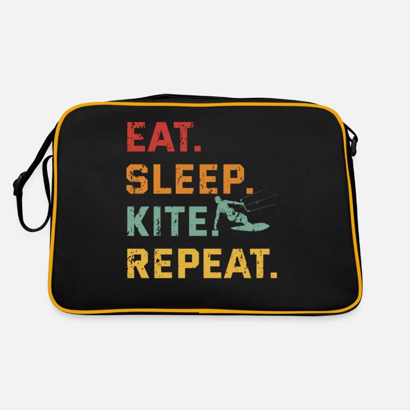 Eat Sleep Kite Repeat Retro Kitesurfer Athlete Retro Bag