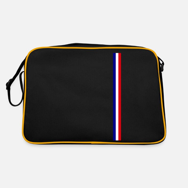 Drapeau français - bleu blanc rouge - Sac Retro - noir/or