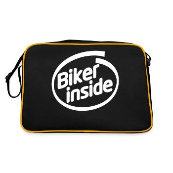 BIKER INSIDE - Retro Bag - black/gold - Back