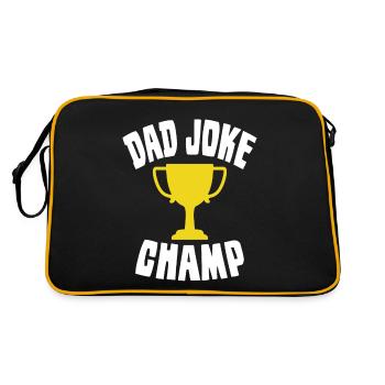 Papa Witz - Lustige Papa - Retro Tasche - Schwarz/Gold - Hinten