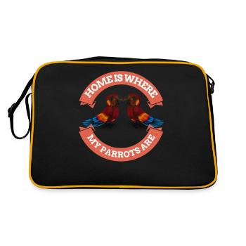 Home is where my Parrots are - Parrot Parrots - Retro Bag - black/gold - Back