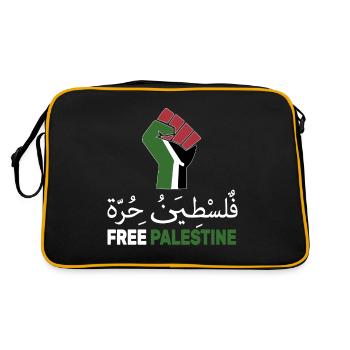 La Palestine libre soutient la Palestine et Gaza - Sac Retro - noir/or - Dos