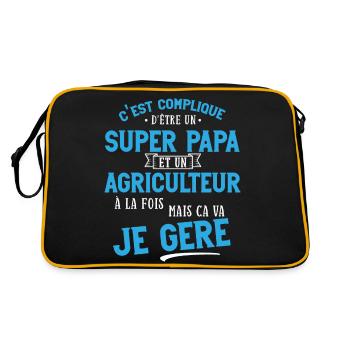 Super papa et agriculteur cadeau humour je gère - Sac Retro - noir/or - Dos