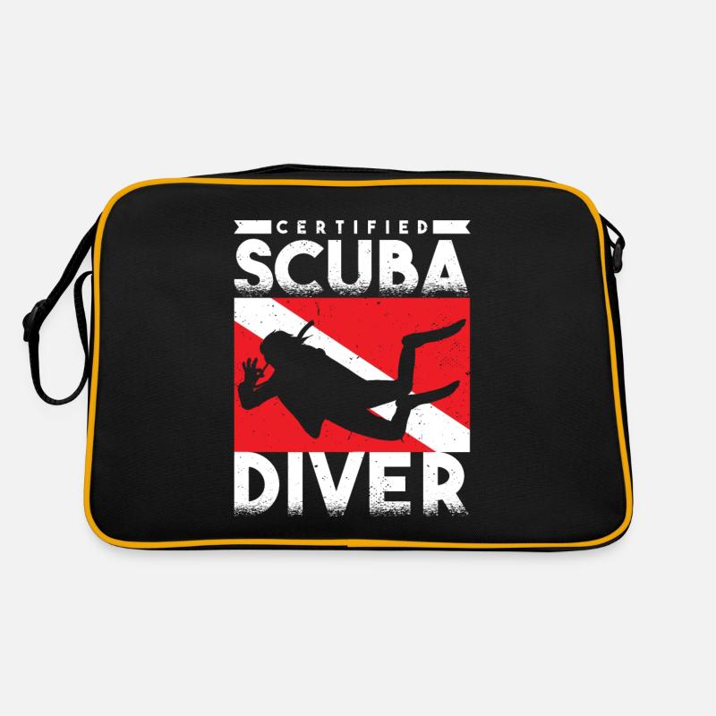 Taucher Tauchen Geschenk - Retro Tasche - Schwarz/Gold