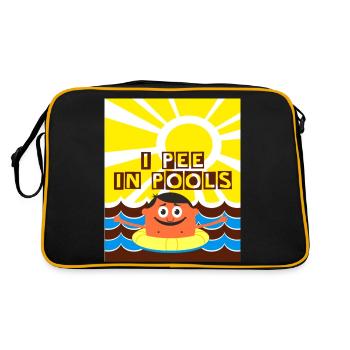 I pee in pools shirt, ,funny,pee,swimmer,gift idea - Retro Bag - black/gold - Back