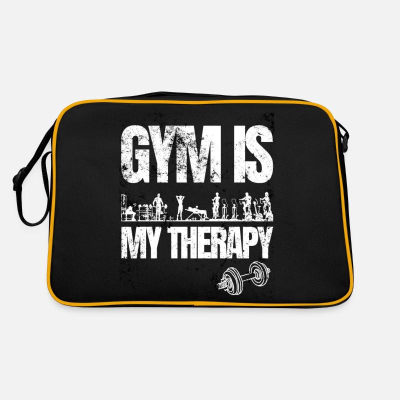 Gym Is My Therapy - Retro Bag - black/gold