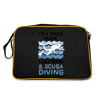Taucher Tauchen lustig Geschenk - Retro Tasche - Schwarz/Gold - Hinten