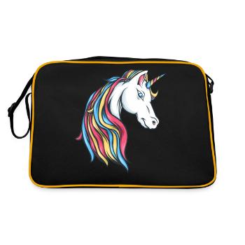 Rainbow Unicorn Rainbow Colorful Unicorn Unicorns - Retro Bag - black/gold - Back