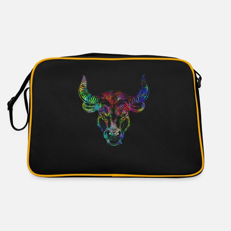Psychedelisches Sternzeichen Stier Retro Tasche